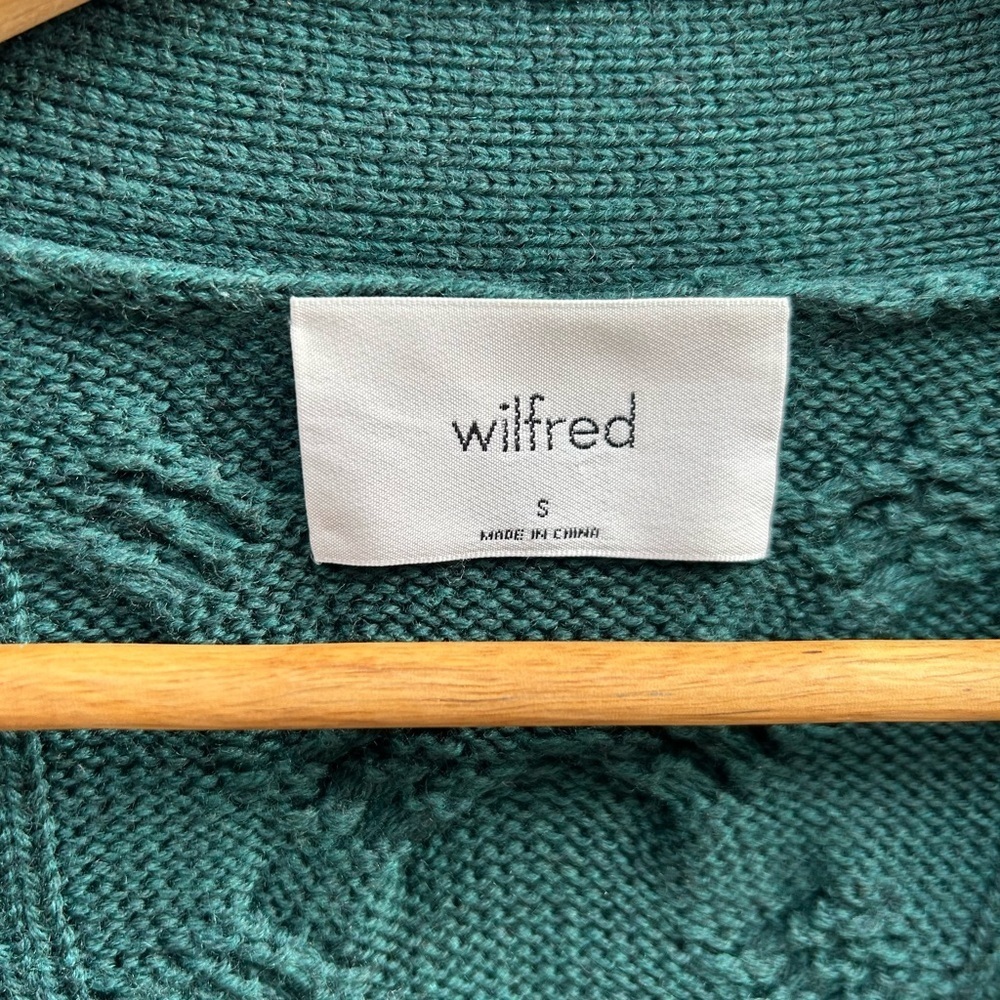 Aritzia Wilfred Forest Green Merino Wool Charlisa Cardigan, Small - Picture 11 of 12